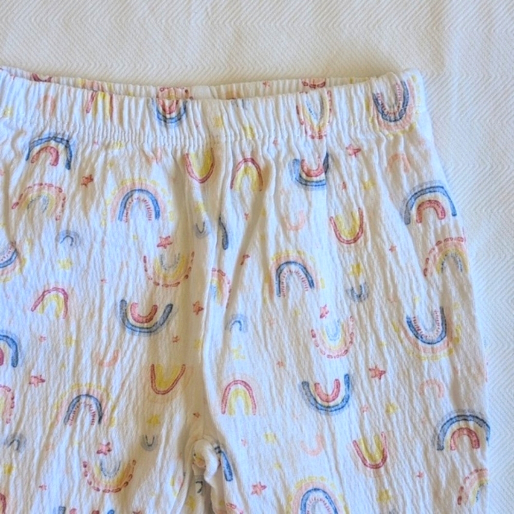 le top bebe crinkle boho rainbow print footed pants 3-6 months baby girl - Picture 2 of 5